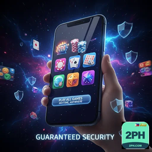 Mobile gaming experience with vibrant casino graphics